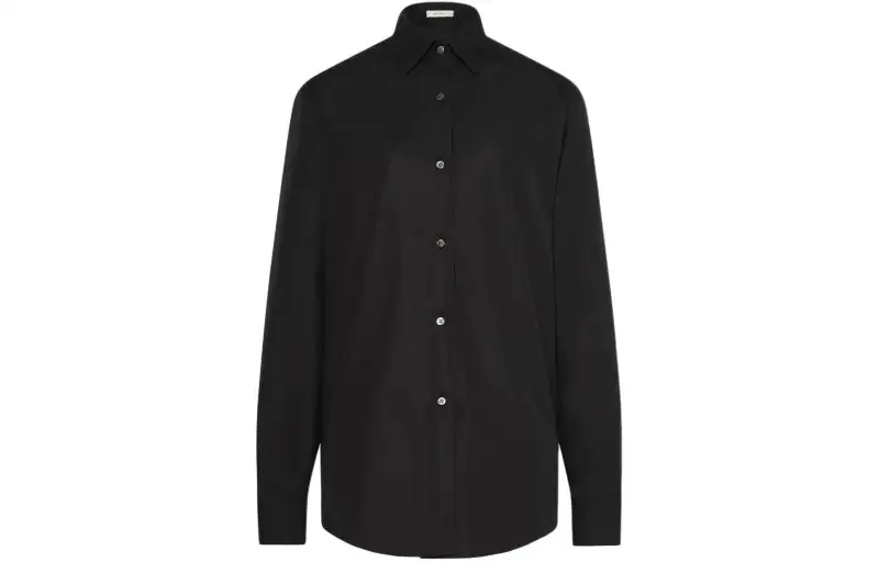 THE ROW Shirts Men's Black Lapel Moderate Other