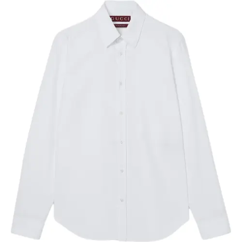 GUCCI Shirts Men's White Pointed Collar Moderate
