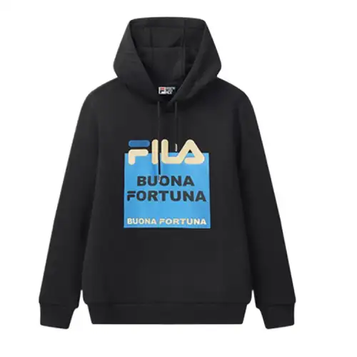 FILA Sweatshirts Men's Black Bk Hooded Moderate Regular