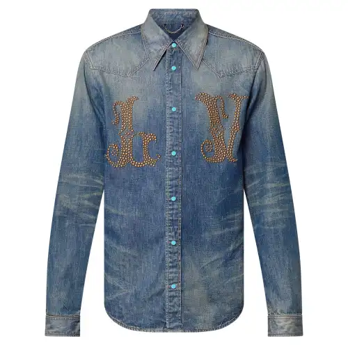 LOUIS VUITTON Fitted Long-Sleeved Denim Shirt