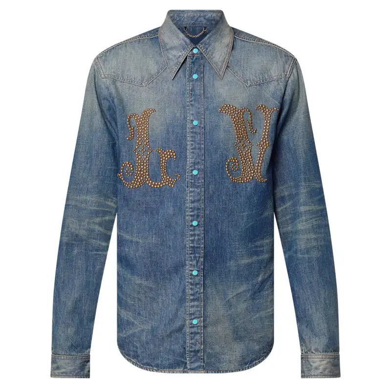 LOUIS VUITTON Fitted Long-Sleeved Denim Shirt