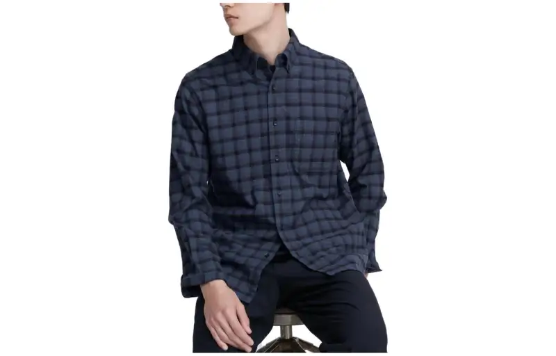 UNIQLO Shirts Men's Dark Blue 68 Pointed Collar Moderate Other