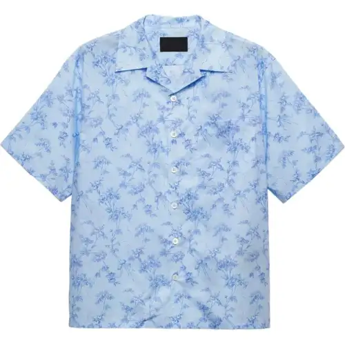 PRADA Shirts Men's Light Blue Pointed Collar Moderate Other