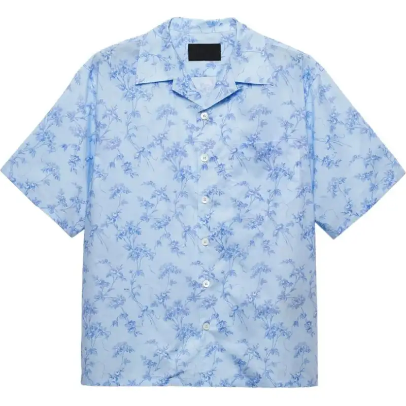 PRADA Shirts Men's Light Blue Pointed Collar Moderate Other