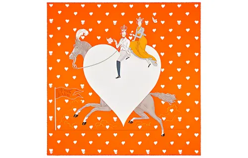 HERMES Silk Scarves Women's Orange