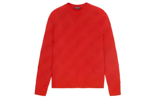 Balenciaga Sweaters Men's Red Crew Neck Moderate Base Layer