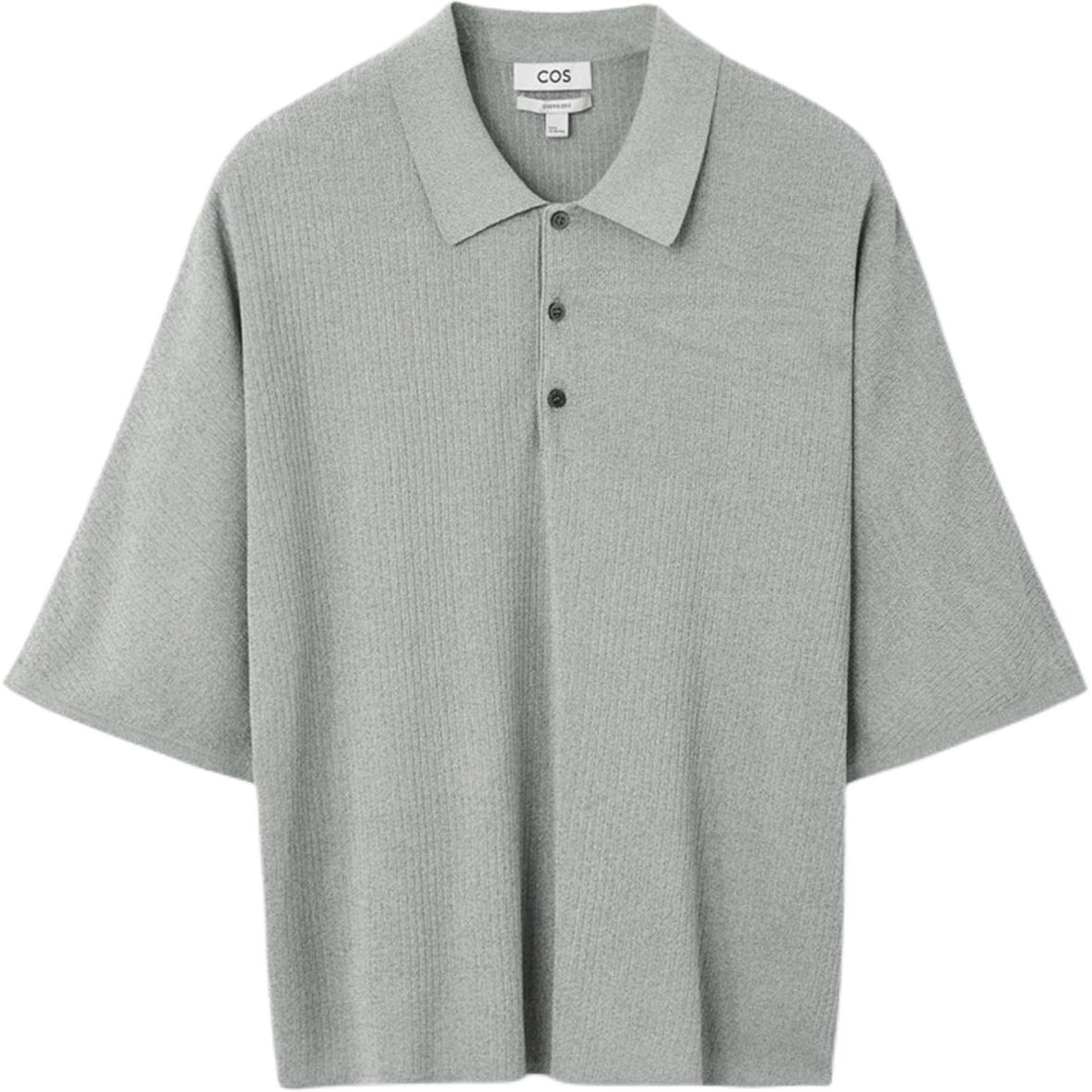 COS Polo Shirts Men's Gray Lapel Moderate Straight Fit