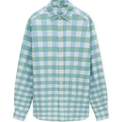 LOEWE Shirts Men's Green Lapel Moderate Other