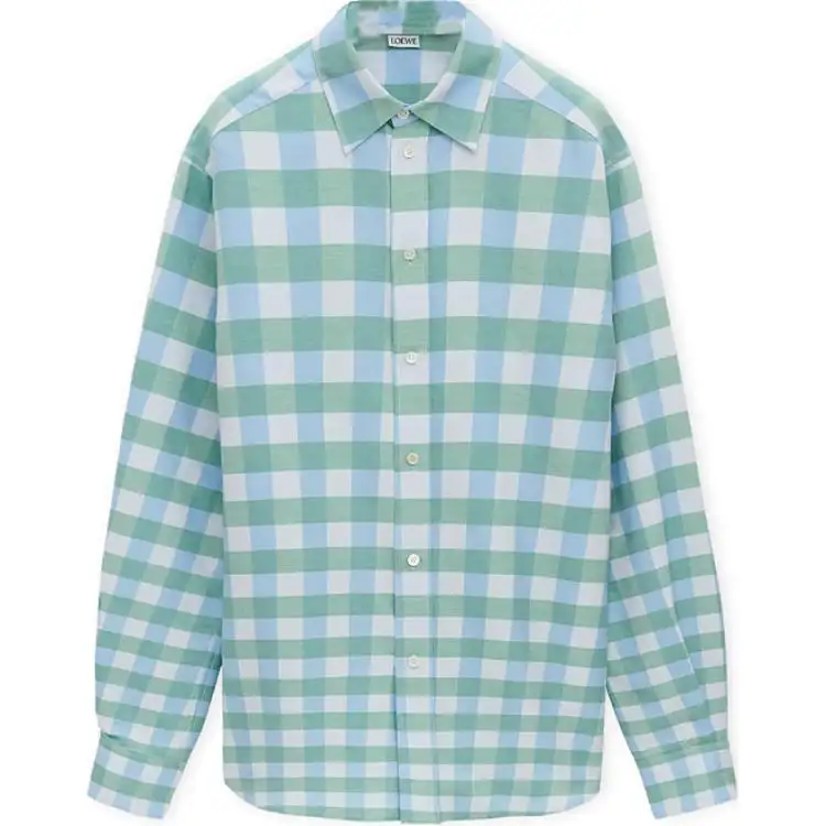 LOEWE Shirts Men's Green Lapel Moderate Other
