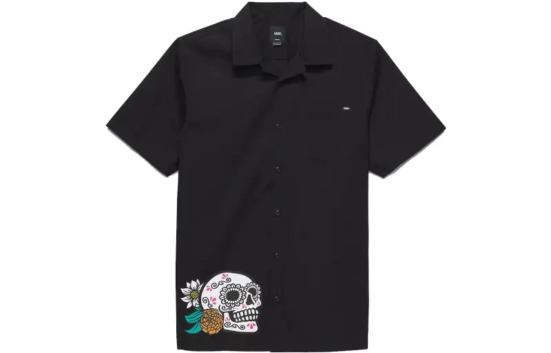 Vans Guided Dia De Los Muertos Shirt Men's Black