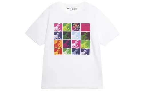UNIQLO T Shirts Unisex White Crew Neck Moderate Straight Fit