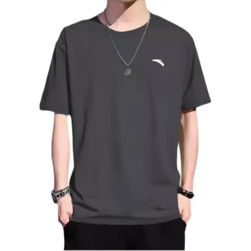 ANTA T Shirts Men's Gray Crew Neck Moderate Straight Fit