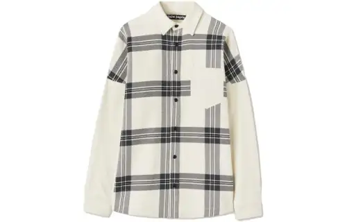 Palm Angels logo-print checked overshirt