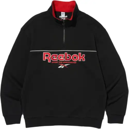 Reebok Sweatshirts Men's Black Stand Collar Moderate