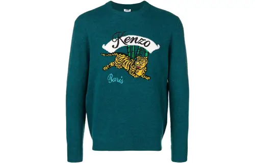 KENZO Sweaters Men's Green Crew Neck Moderate Other
