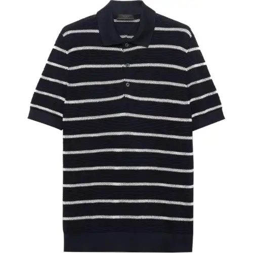 PRADA SS24 Polo Shirt Men's Marine Blue