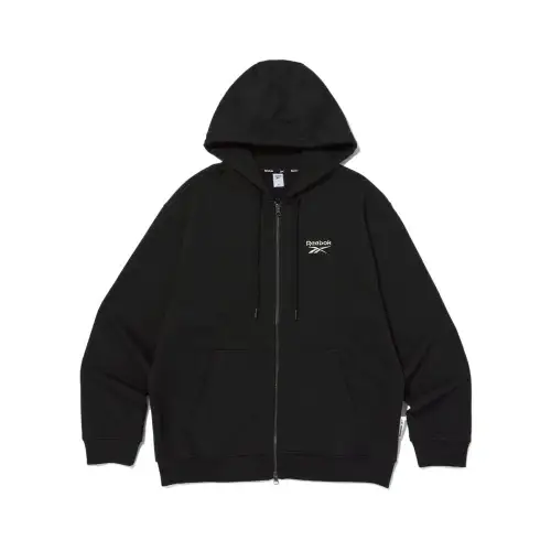Reebok Sweatshirts Unisex Black Hooded Moderate