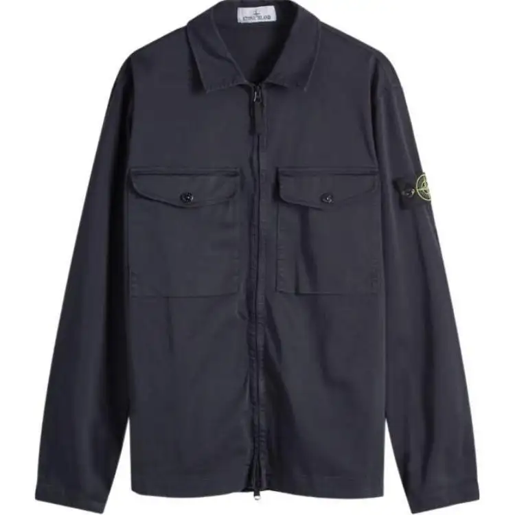 STONE ISLAND Shirts Men's Blue Lapel Moderate Other
