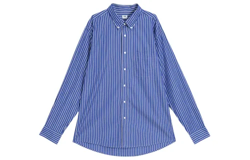 UNIQLO Shirts Men's Sea Blue Pointed Collar Moderate Other