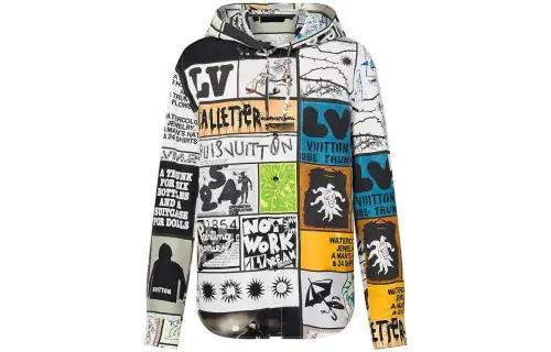 LOUIS VUITTON Pre Owned 2010 Printed Hoodie