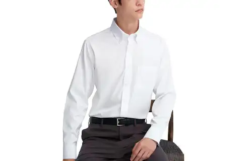 UNIQLO Shirts Men's White Pointed Collar Moderate Other