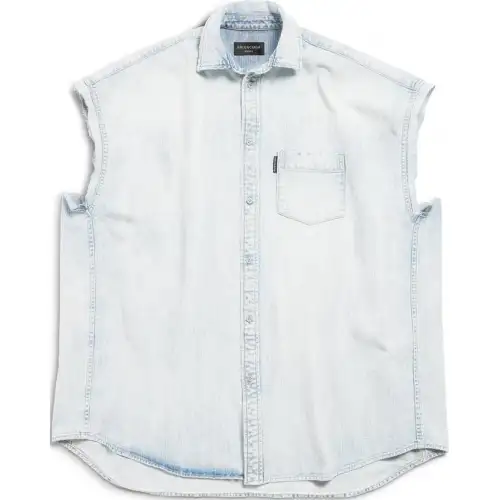 Balenciaga Collared Denim Vest