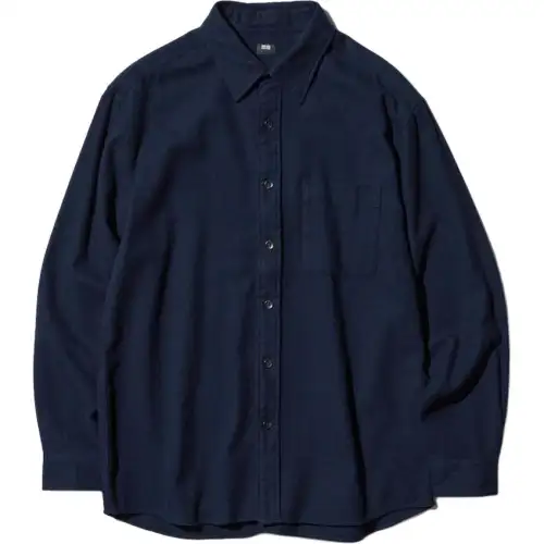 UNIQLO Shirts Men's Navy Blue Lapel Thin Other