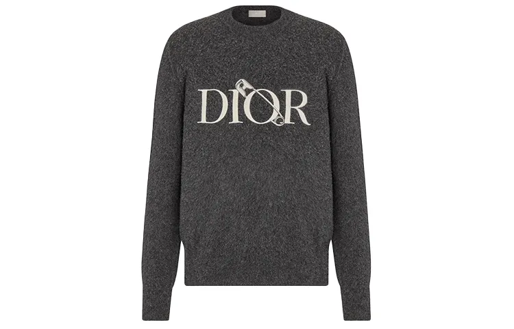 DIOR Quarterly New Products Sweaters Men's Dark Gray Crew Neck Moderate Other