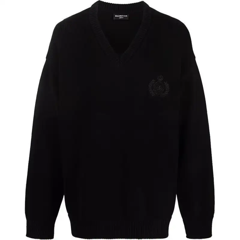 Balenciaga Braided Knit V Neck Sweater