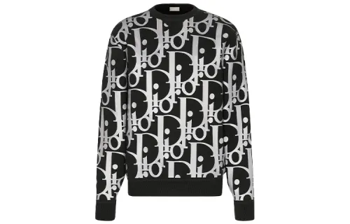 DIOR Quarterly New Products Sweaters Men's Black Crew Neck Moderate Other