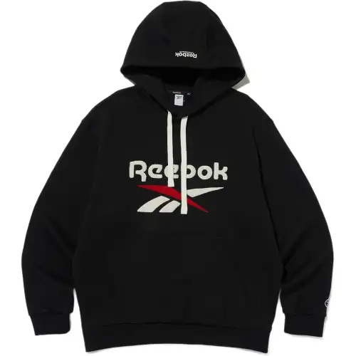 Reebok Sweatshirts Unisex Black Hooded Moderate