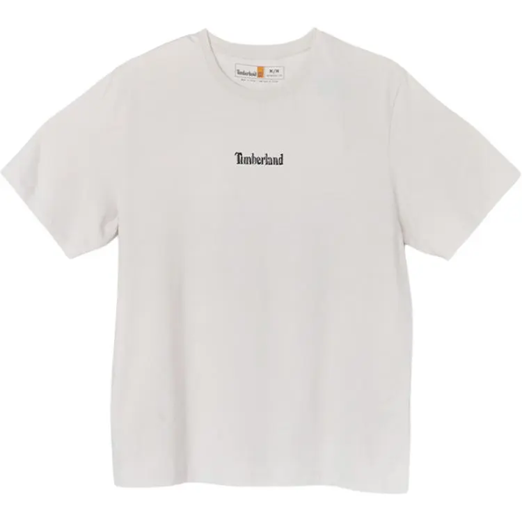 Timberland T-Shirts Men's White Crew Neck Moderate Straight Fit