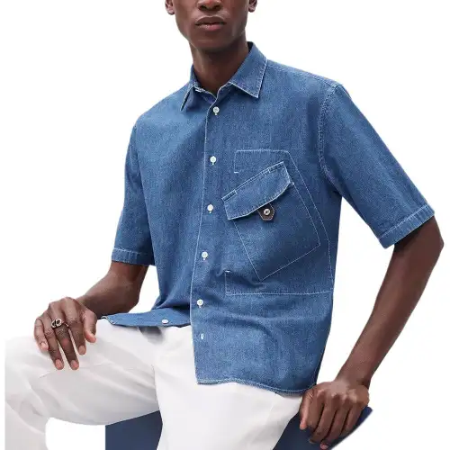 HERMES Shirt Men's Washed Indigo