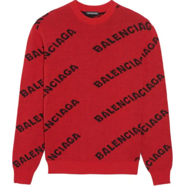 Balenciaga Sweaters Men's Red Crew Neck Moderate Other