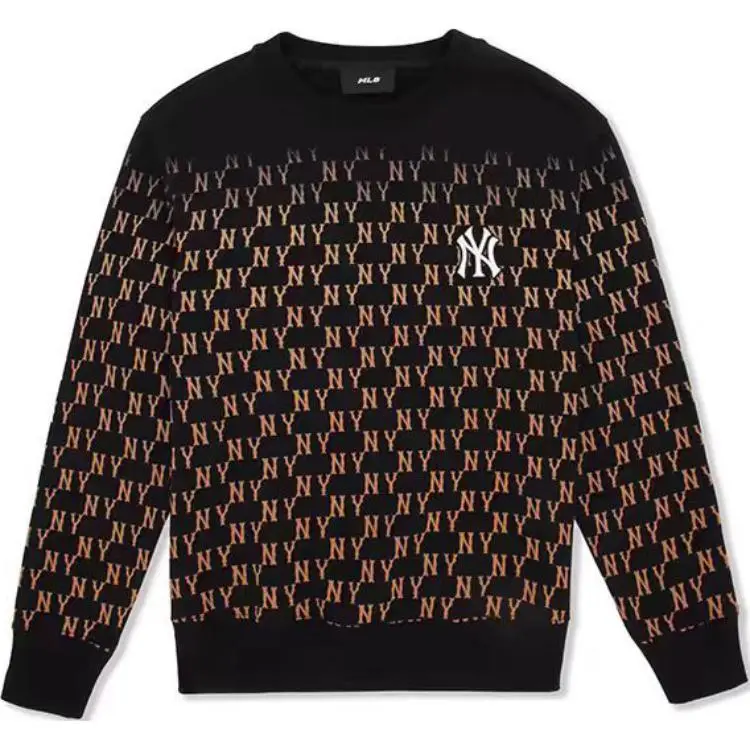MLB New York Yankees Gradation Monogram New York Yankees Sweatshirts Sweatshirt Unisex Black