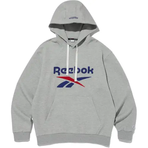 Reebok Sweatshirts Unisex Gray Hooded Moderate