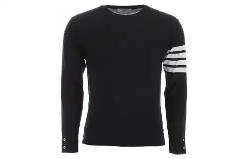 THOM BROWNE Tom Brown classic four stripes old money style armband round neck autumn and winter pullover sweater for men