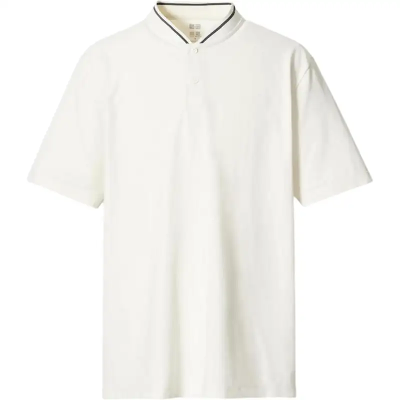 UNIQLO Polo Shirts Men's Ivory Polo Collar Moderate Straight Fit