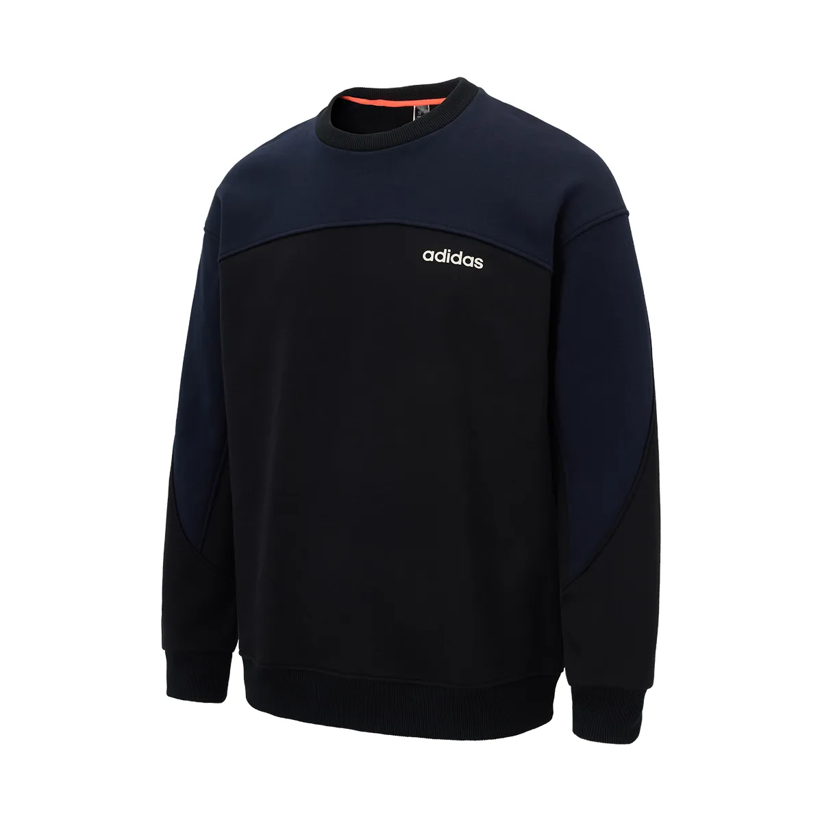 Adidas American Patchwork Fleece Lined Thermal Crew Neck Pullover Sweatshirt Unisex Navy Blue