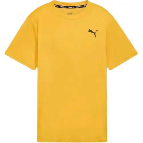 PUMA T Shirts Men's Yellow Crew Neck Moderate Straight Fit