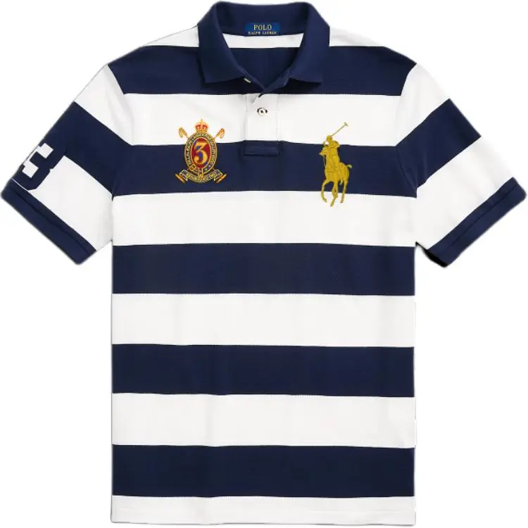 Polo Ralph Lauren Big Pony SS24 Polo Shirt Custom Slim Fit Men's Dark Blue