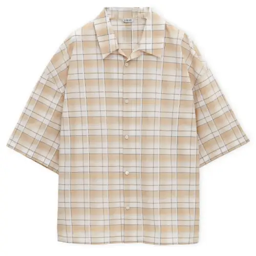 LOEWE Shirts Men's Beige Lapel Moderate Other