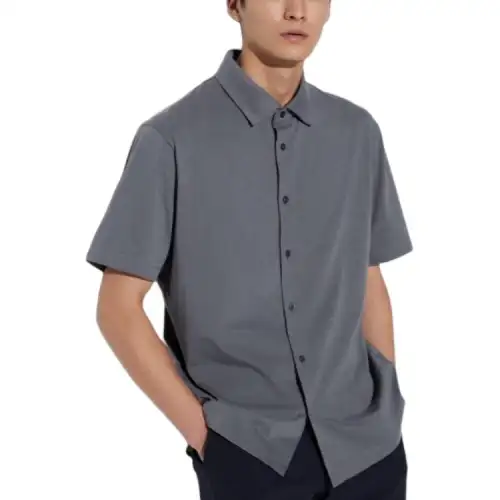 UNIQLO Shirts Unisex Lead Gray Lapel Moderate Other