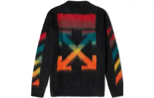 OFF-WHITE Arrows print brushed-effect jumper