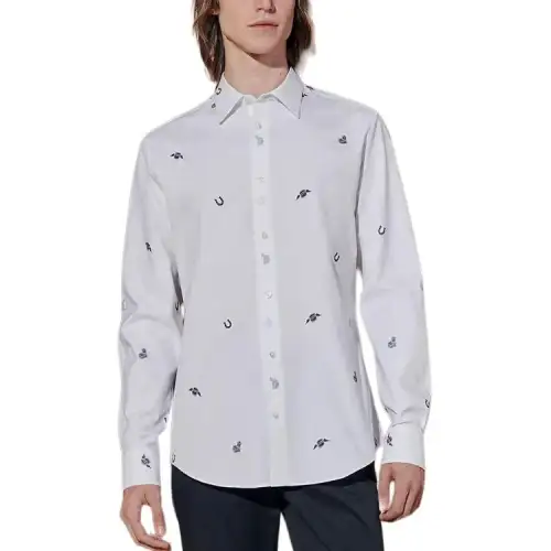 HERMES Shirts Men's White Moderate