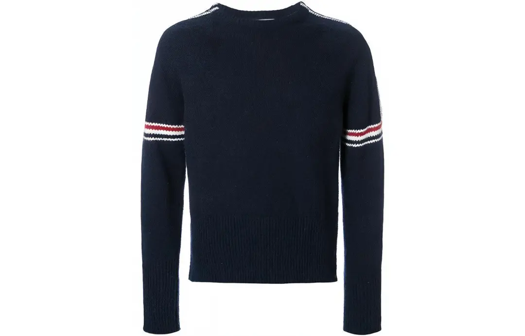 THOM BROWNE Sweaters Men's Marine Blue Crew Neck Moderate Other
