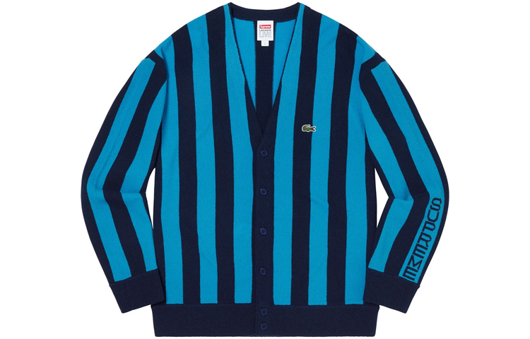 Свитер Supreme × LACOSTE FW19 V (синий) — фото 1