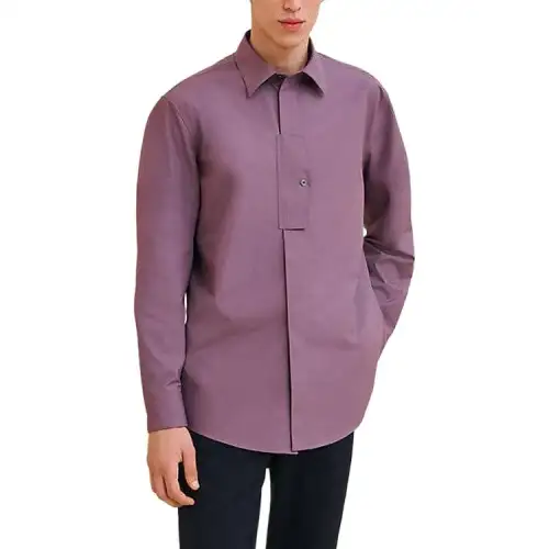 HERMES Shirts Men's Purple Moderate