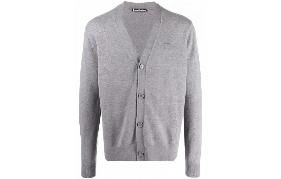 Acne Studios Logo Patch V Neck Cardigan