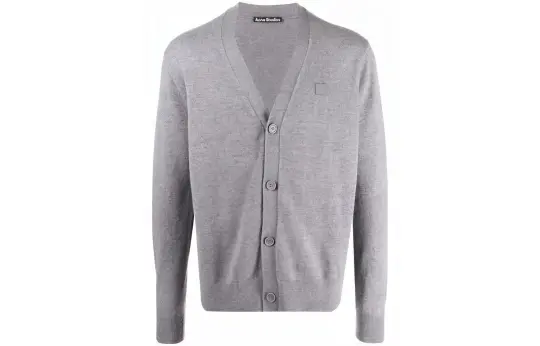 Acne Studios Logo Patch V Neck Cardigan